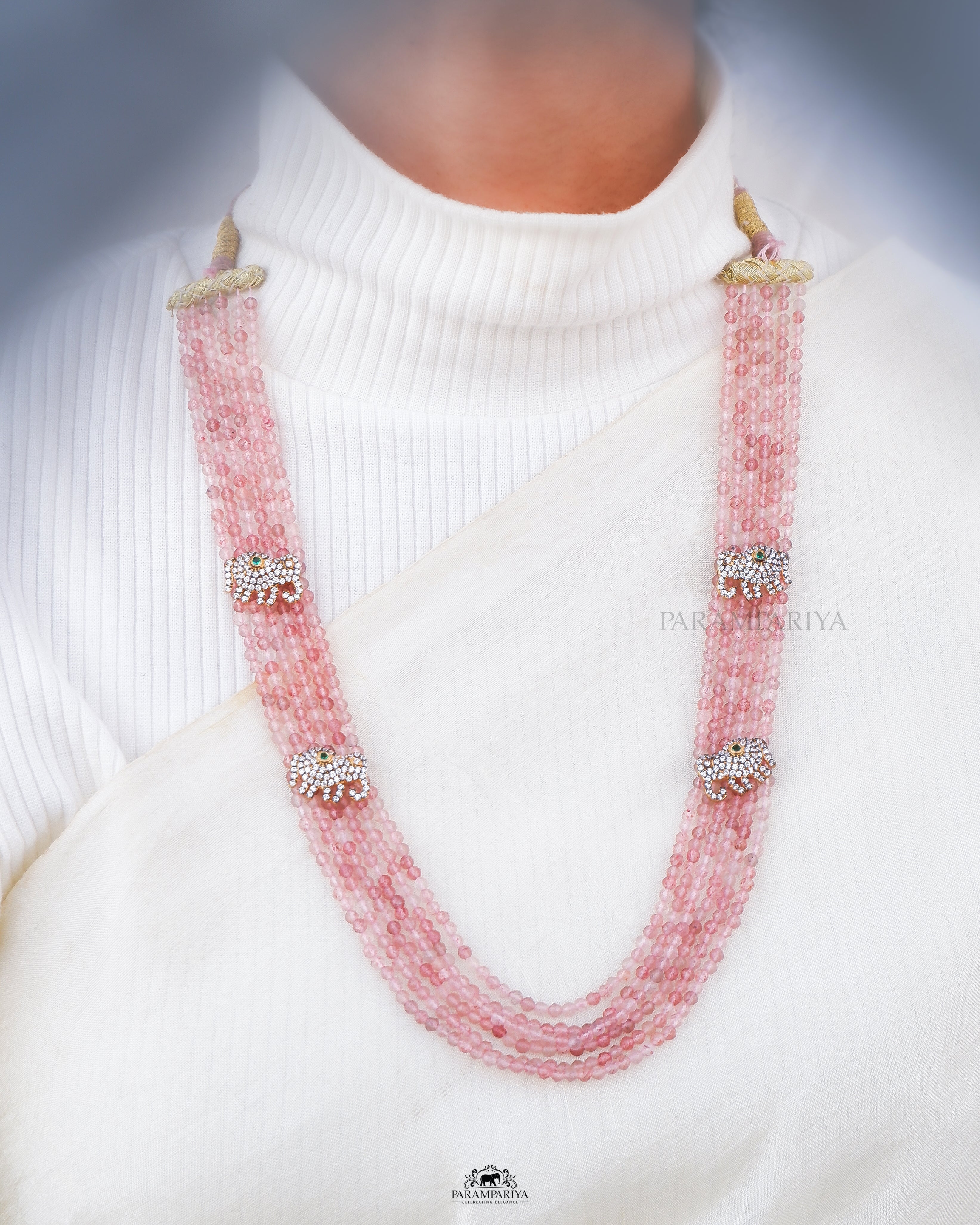 Light pink sale bead necklace