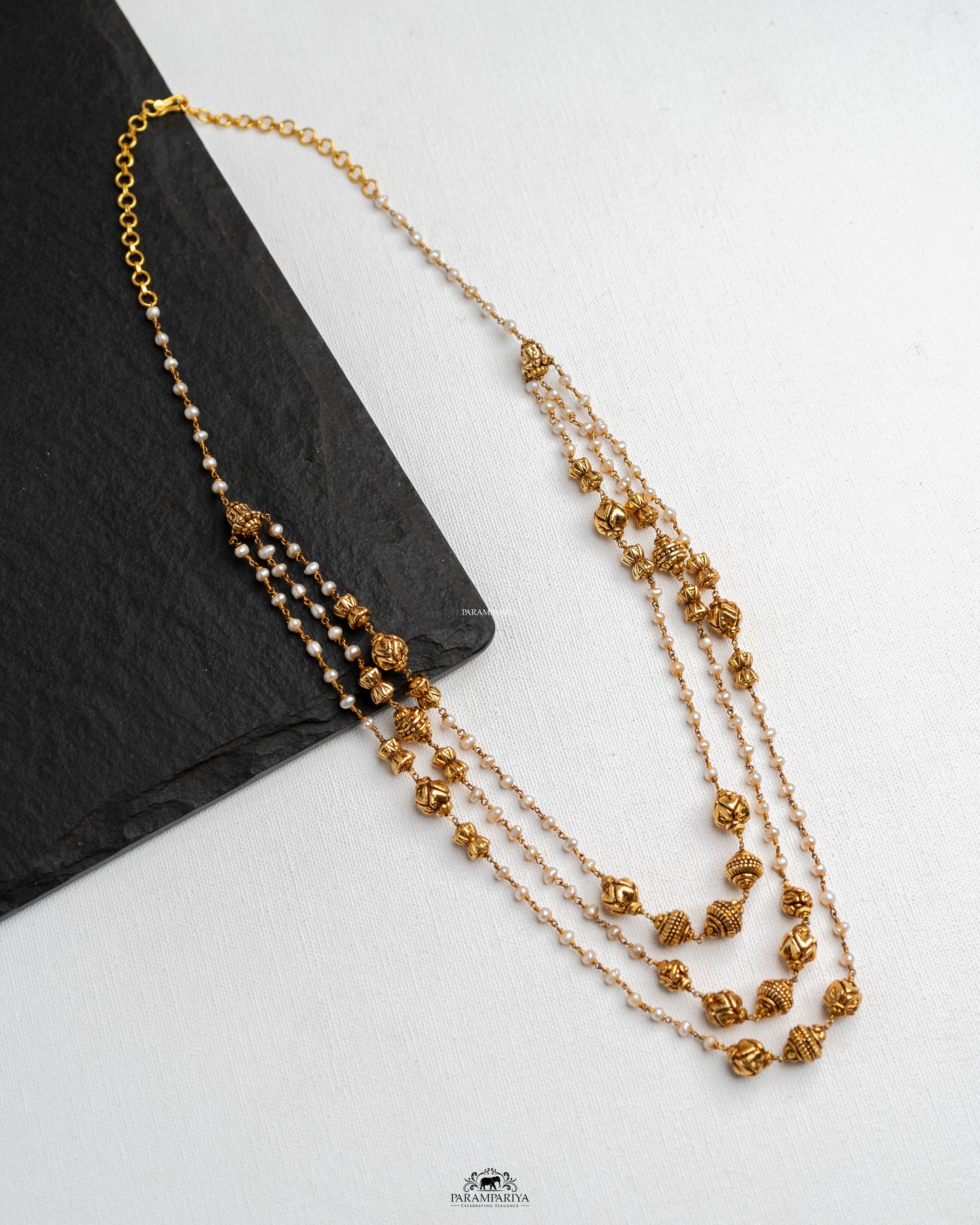 The Pearl Sway!! 
92.5 pure silver micron gold plated pearl mala