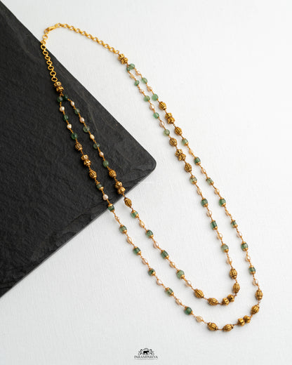 Minimal layered!!

92.5 pure silver micron gold plated layered pearl and beads mala. 