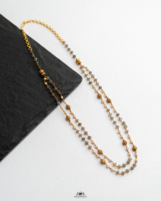 Minimal Layered!!

92.5 pure silver micron gold plated pearl and beads mala.