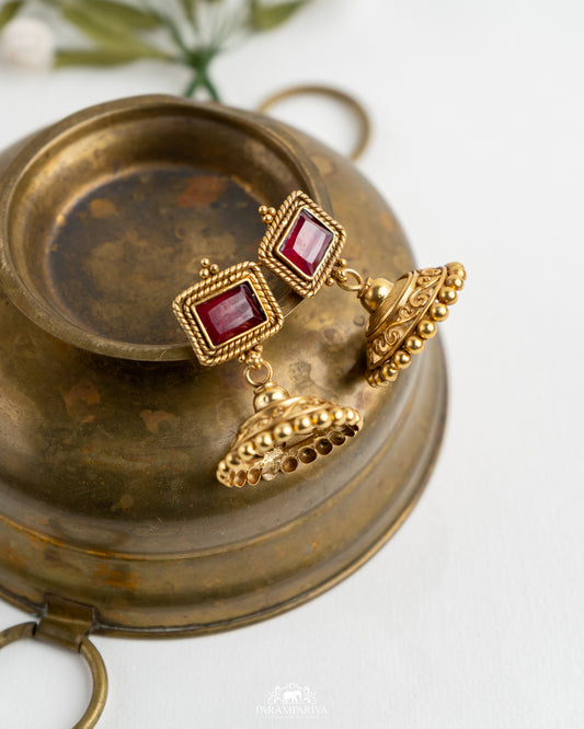 Minimal Edit!!

pure silver micron gold plated jhumka.